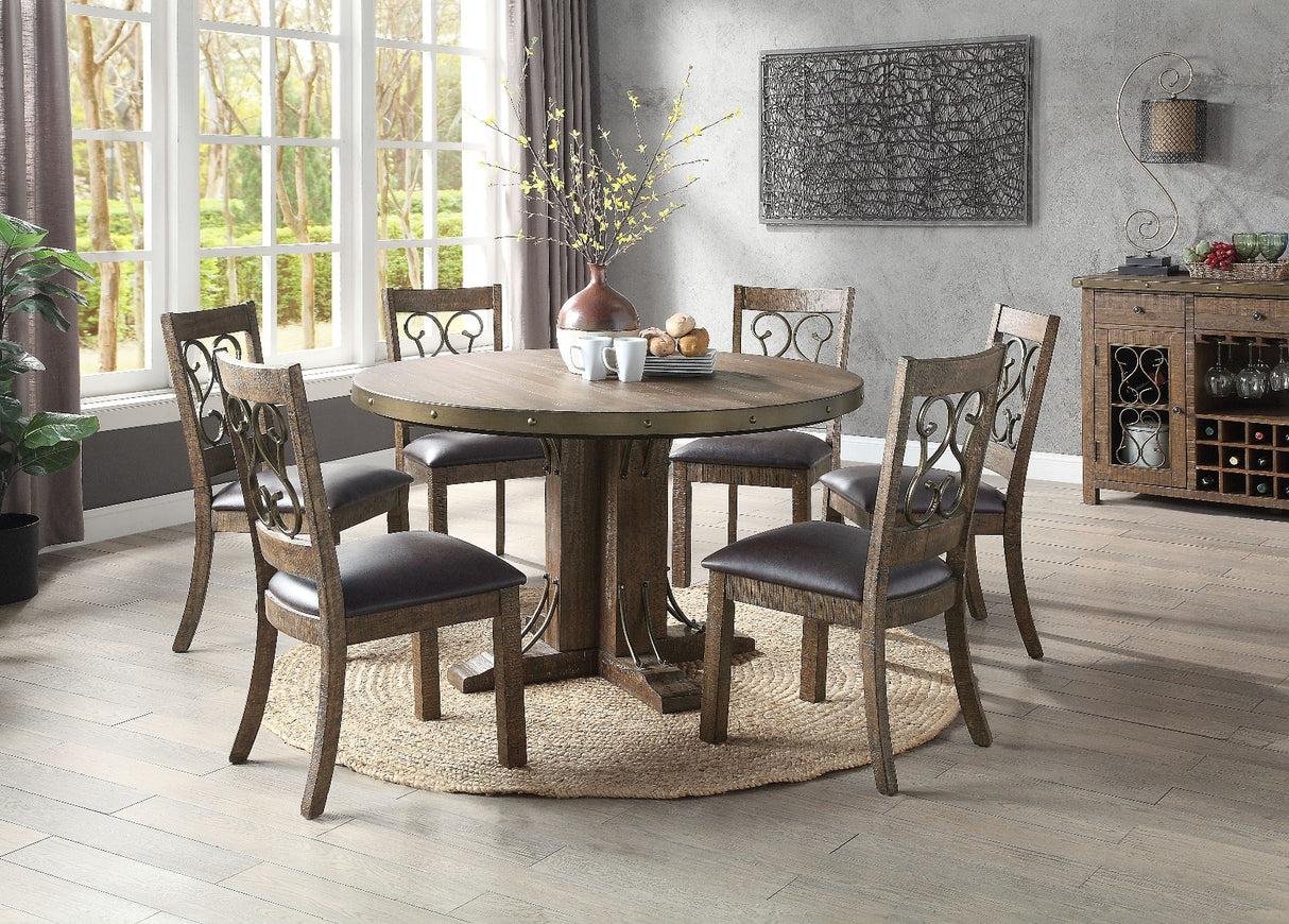 Raphaela Weathered Cherry Finish Dining Table