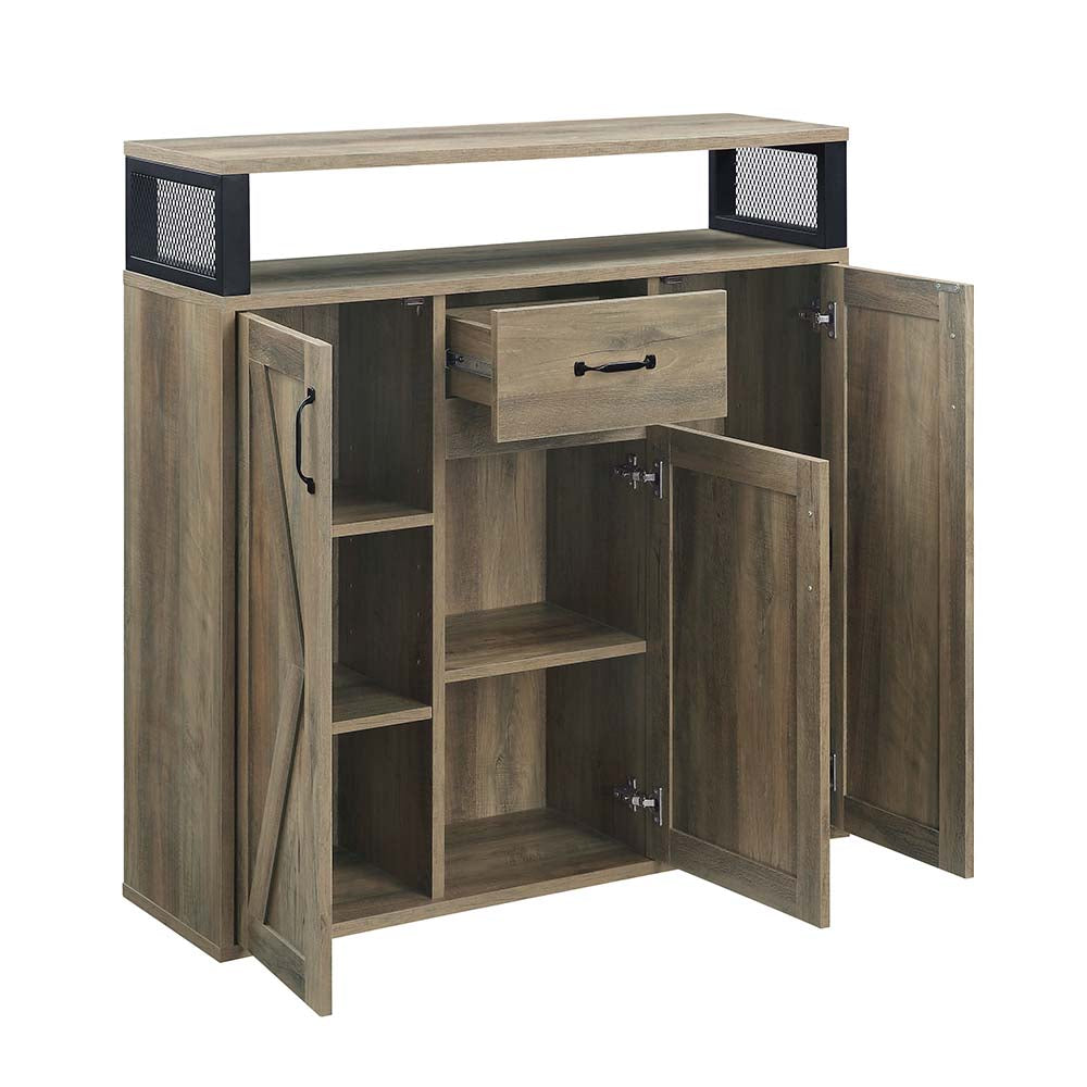 Abiram Rustic Oak Finish Server