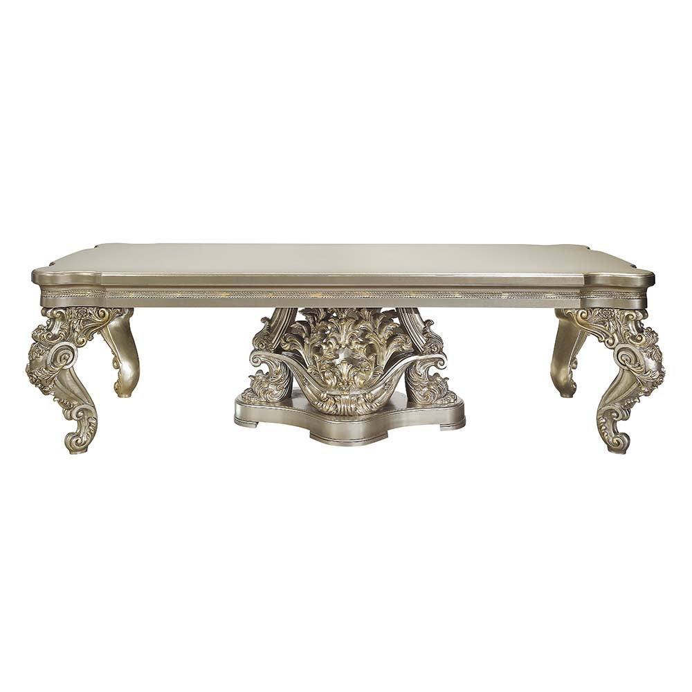 Danae Champagne & Gold Finish Dining Table