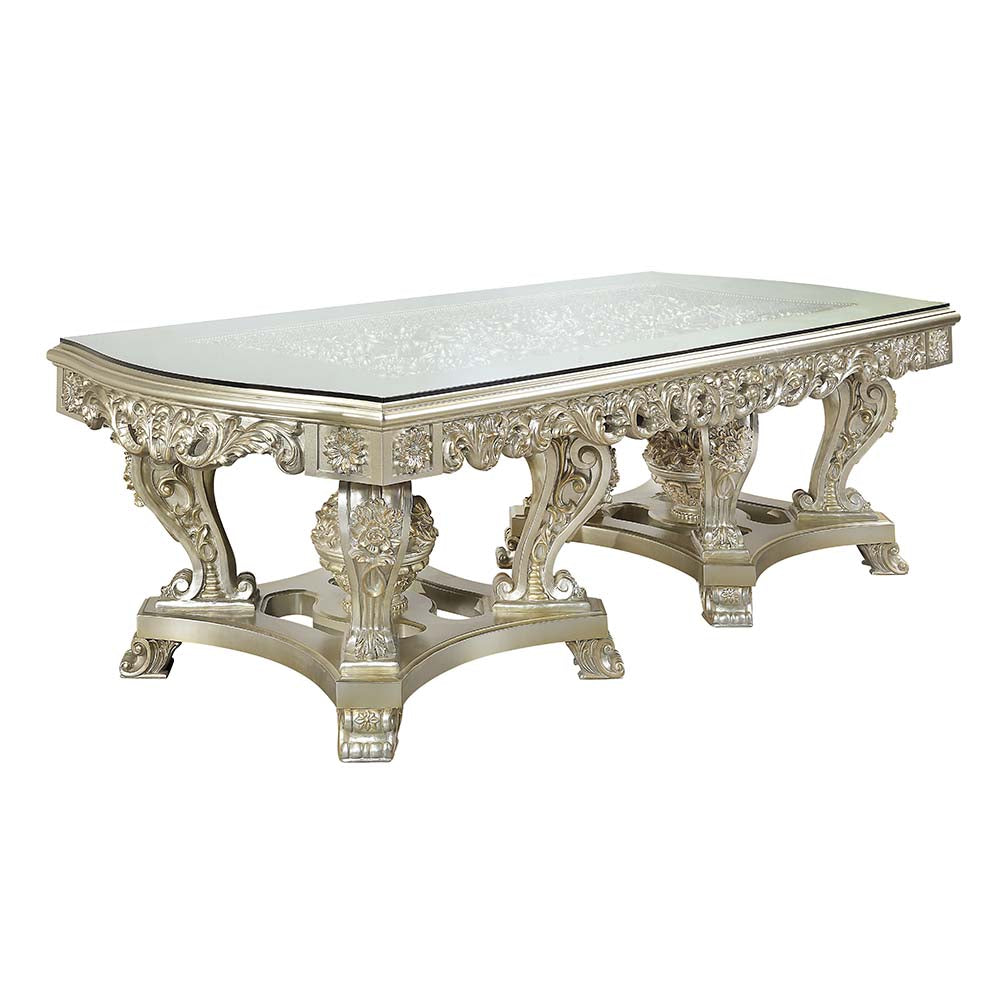 Sorina Antique Gold Finish Dining Table
