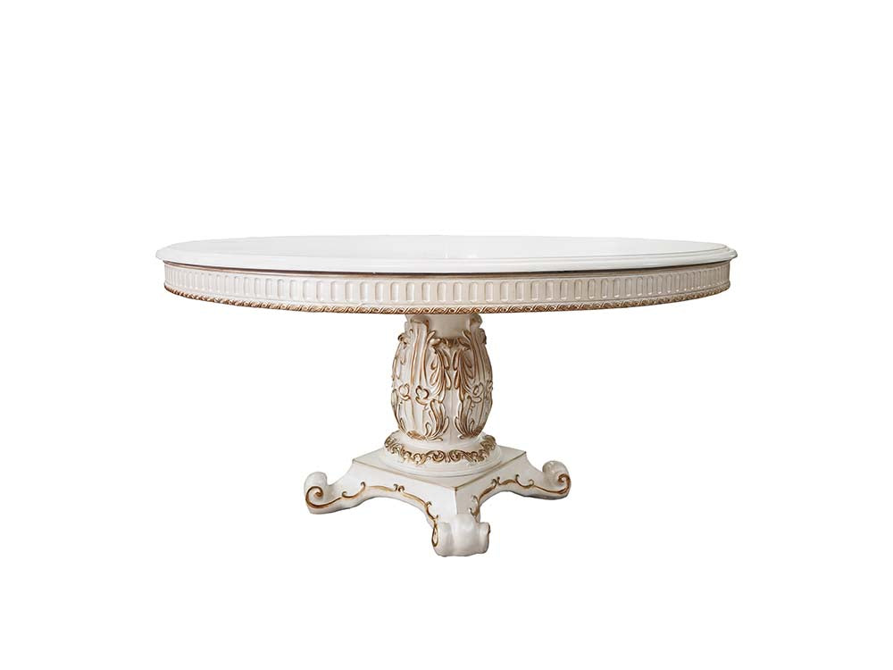 Vendom Antique Pearl Finish Dining Table