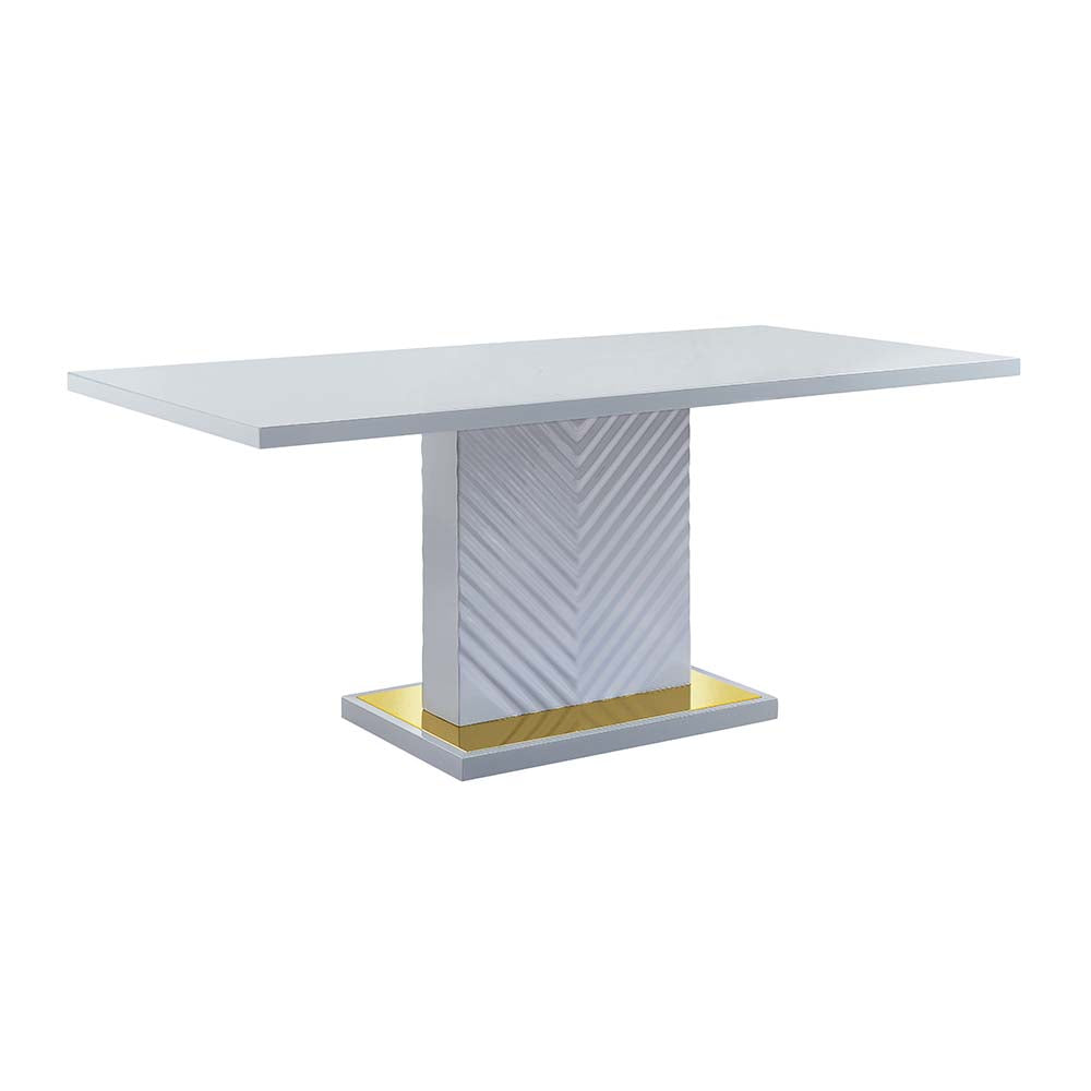 Gaines Gray High Gloss Finish Dining Table