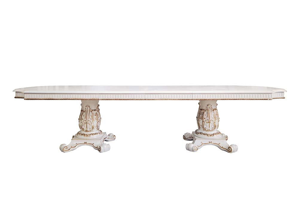 Vendom Antique Pearl Finish Dining Table