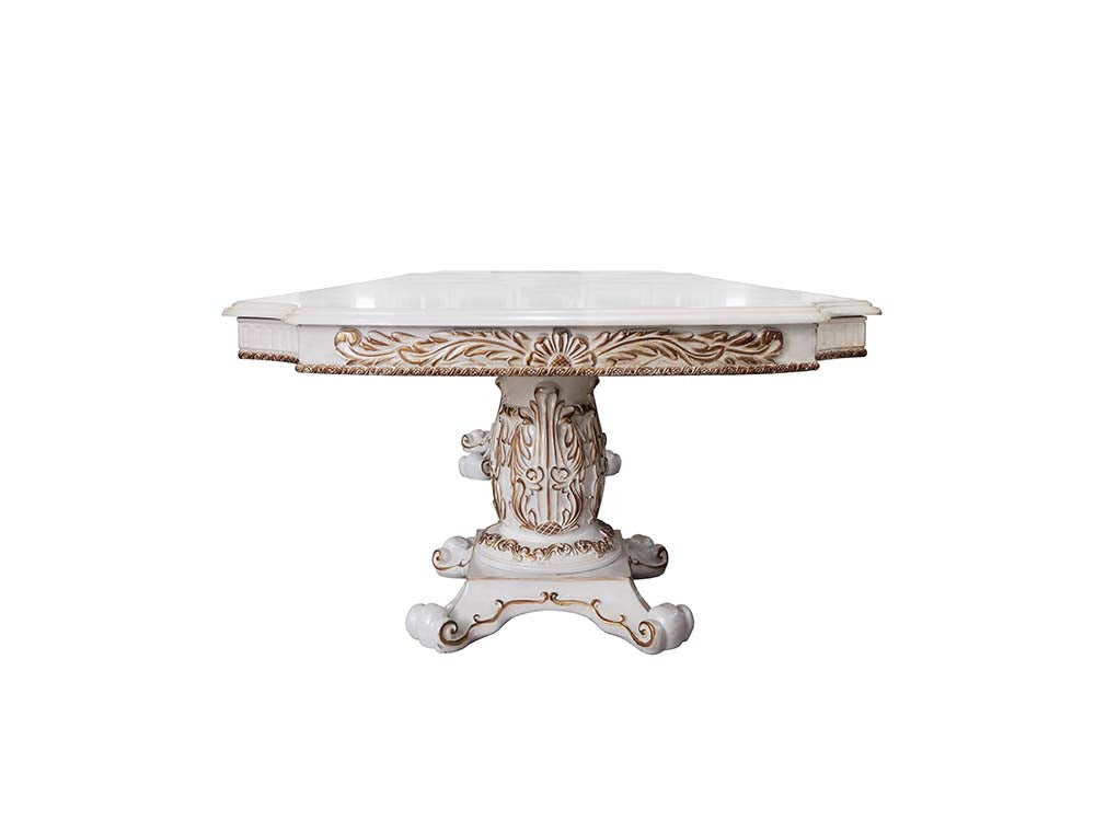 Vendom Antique Pearl Finish Dining Table
