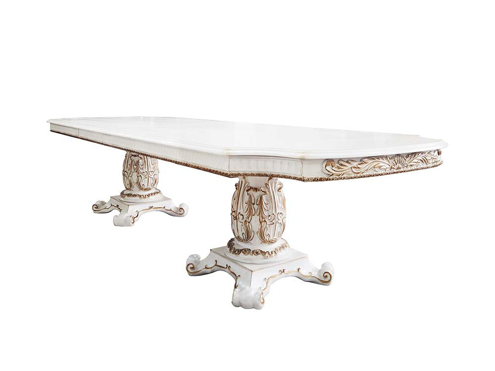 Vendom Antique Pearl Finish Dining Table