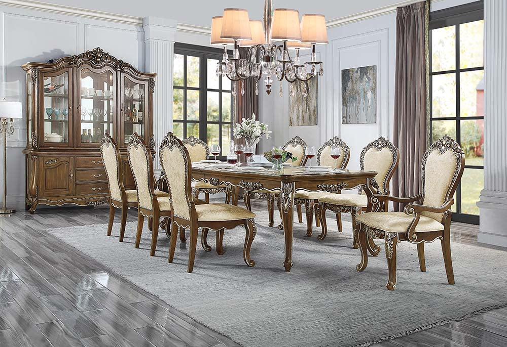 Latisha Antique Oak Finish Dining Table