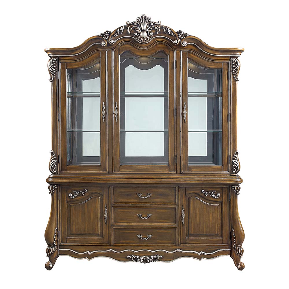Latisha Antique Oak Finish Hutch & Buffet