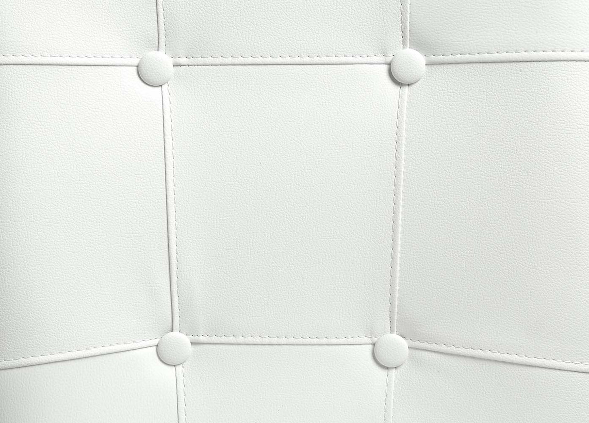 Hussein White Synthetic Leather & Black Finish Side Chair (Set-2)