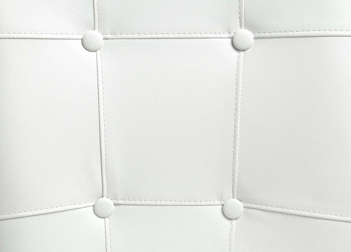 Hussein White Synthetic Leather & Black Finish Side Chair (Set-2)