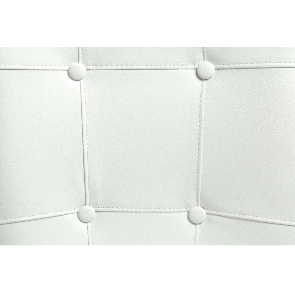 Hussein White Synthetic Leather & Black Finish Side Chair (Set-2)