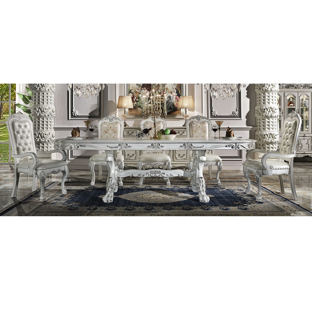 Dresden Bone White Finish Dining Table