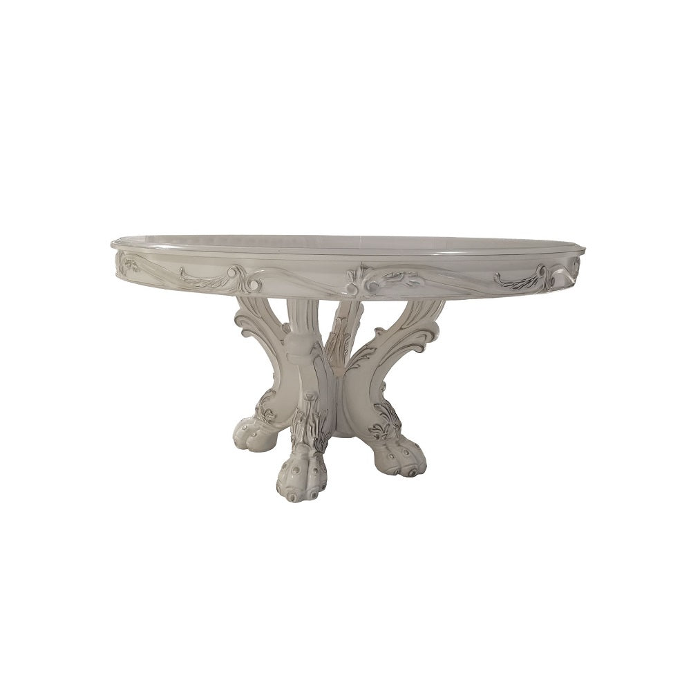Dresden Bone White Finish Dining Table