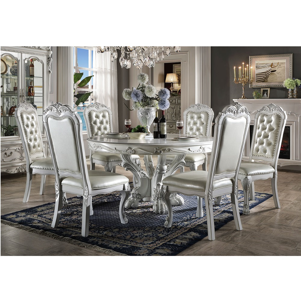 Dresden Bone White Finish Dining Table