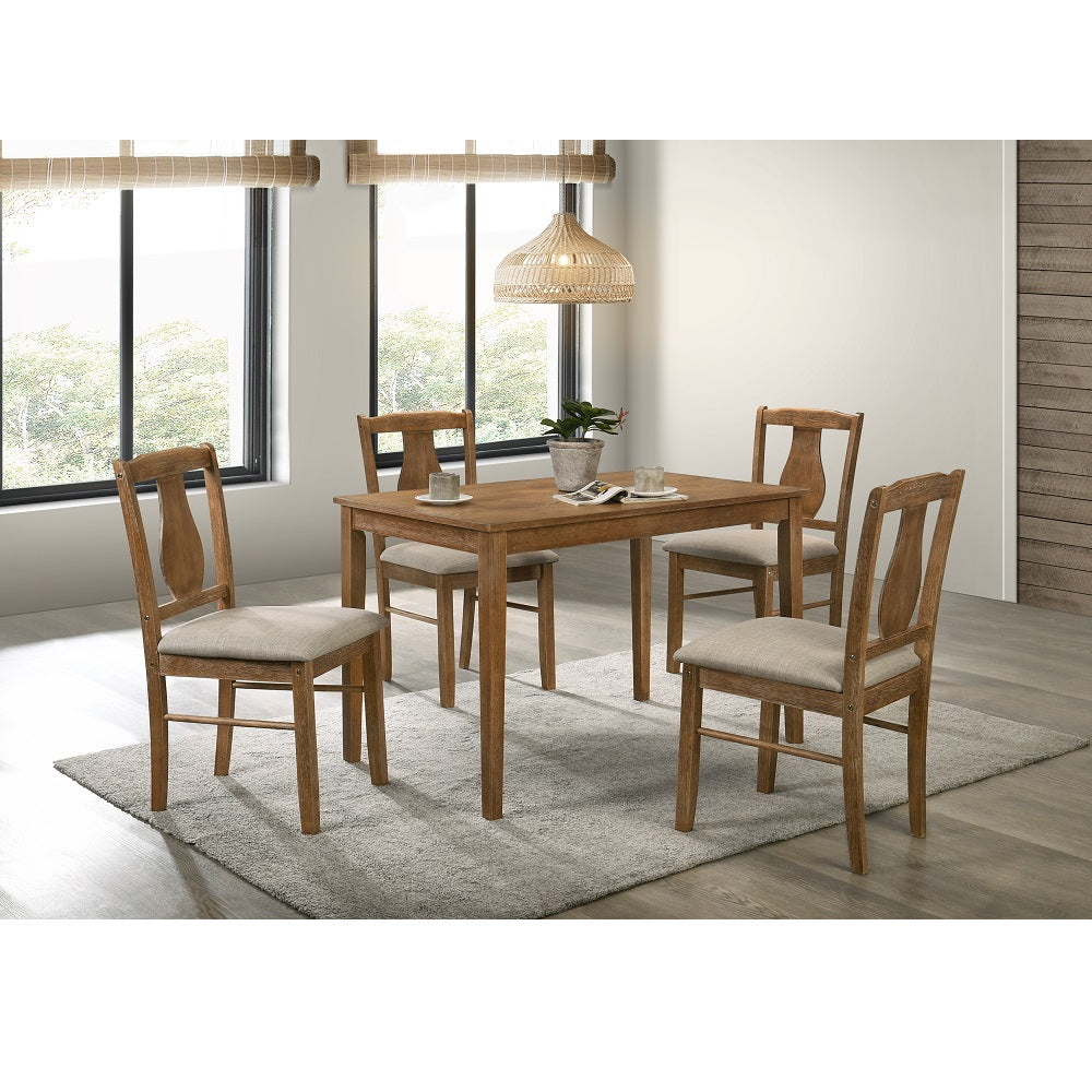 Kayee Weathered Oak Finish 5 Pc Pack Dining Set