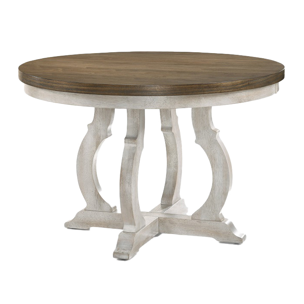 Cillin Walnut & Antique White Finish Dining Table