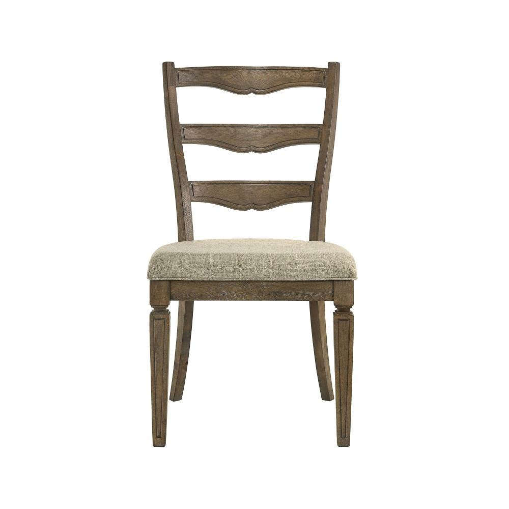 Parfield Fabric & Weathered Oak Finish Side Chair (Set-2)