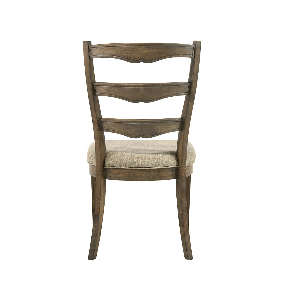 Parfield Fabric & Weathered Oak Finish Side Chair (Set-2)