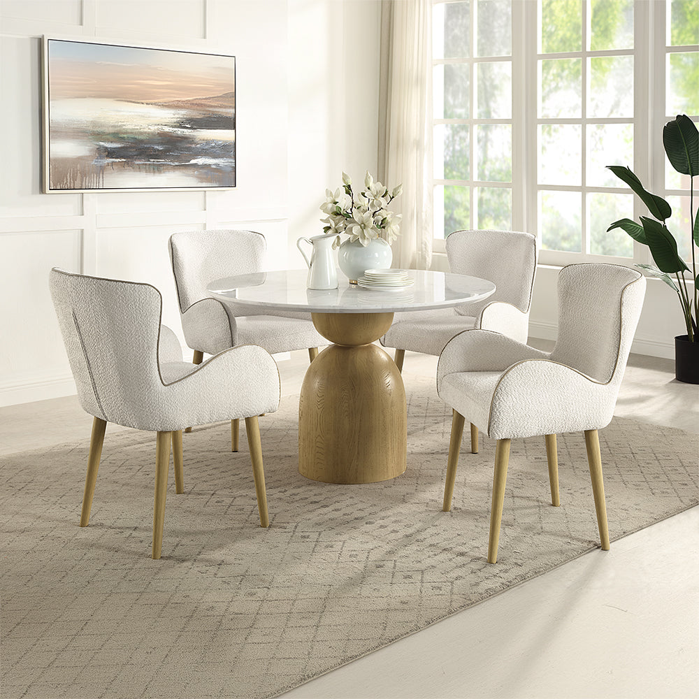 Kala Round Dining Table w/Marble Top
