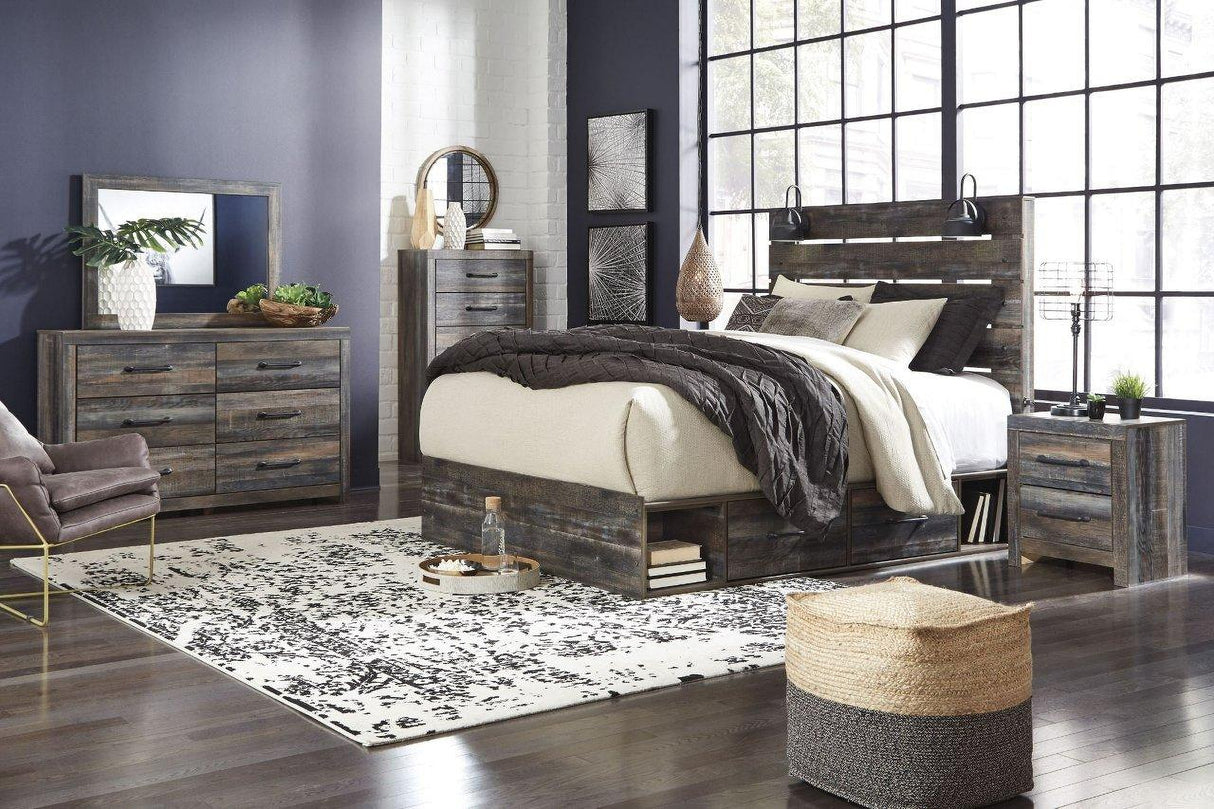 Drystan Multi Panel Bedroom Set with Side Storage