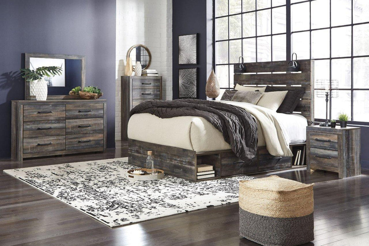 Drystan Multi Panel Bedroom Set with Side Storage