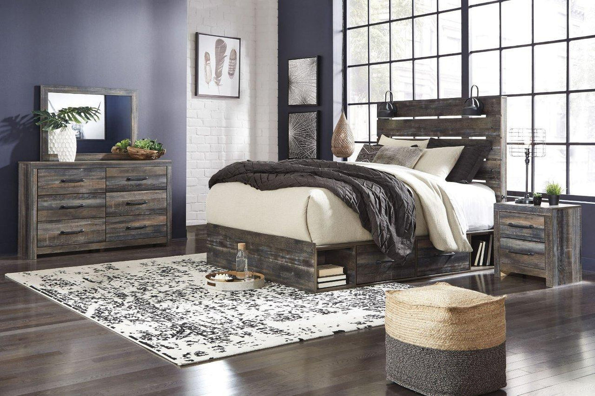 Drystan Multi Panel Bedroom Set with Side Storage