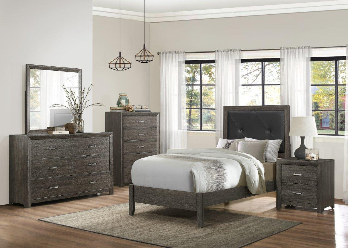 Edina Dary Gray Youth Upholstered Panel Bedroom Set