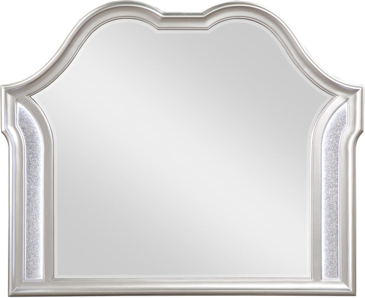 Evangeline Silver And Ivory Tufted Upholstered Platform Bedroom Set