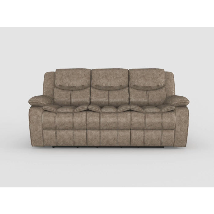 Bastrop Brown Fabric Double Reclining Sofa