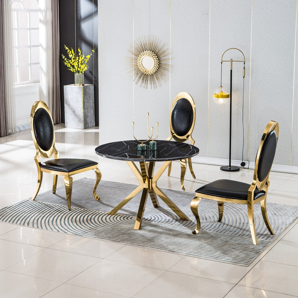 DT205GMB MARBLE DINING TABLE