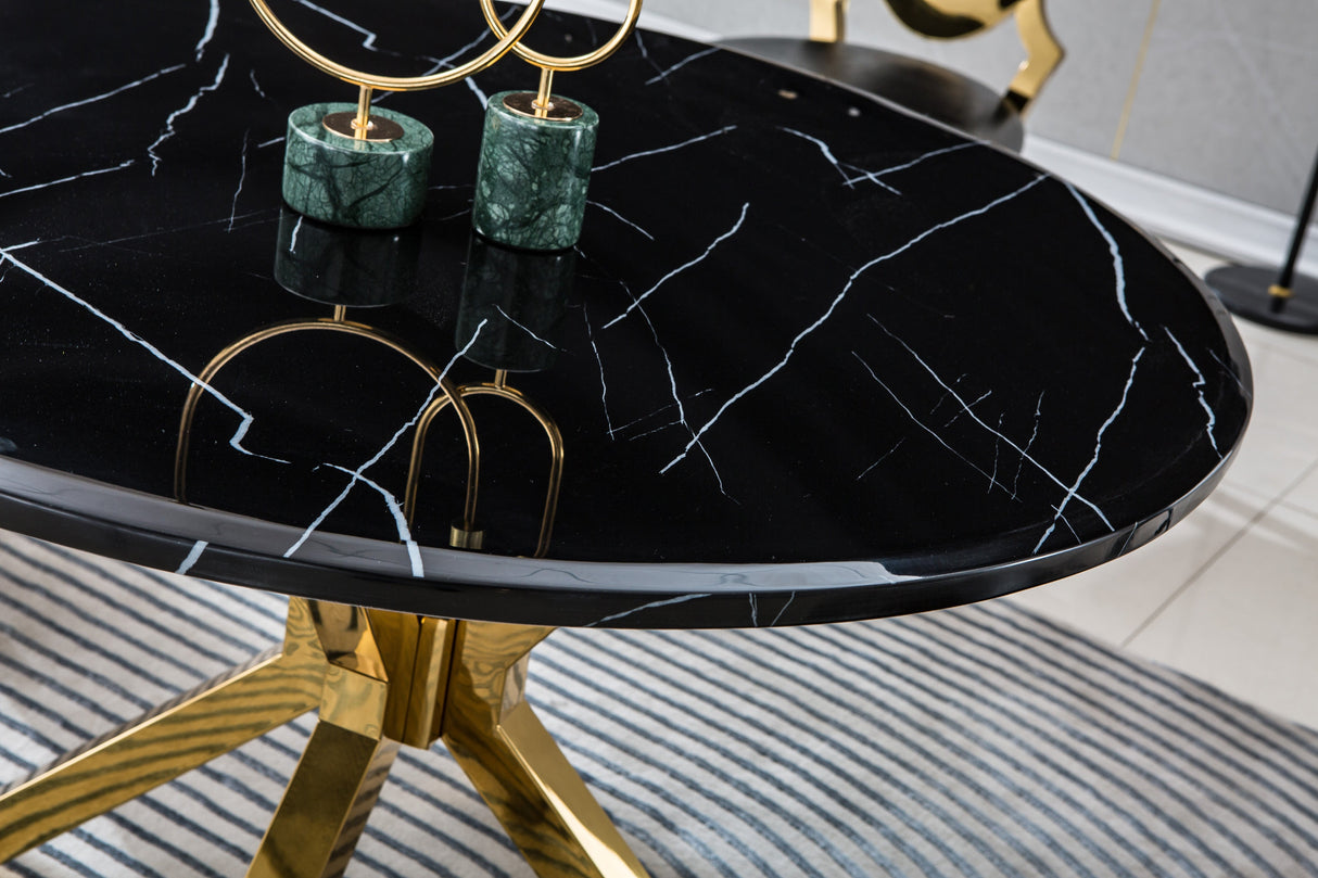 DT205GMB MARBLE DINING TABLE