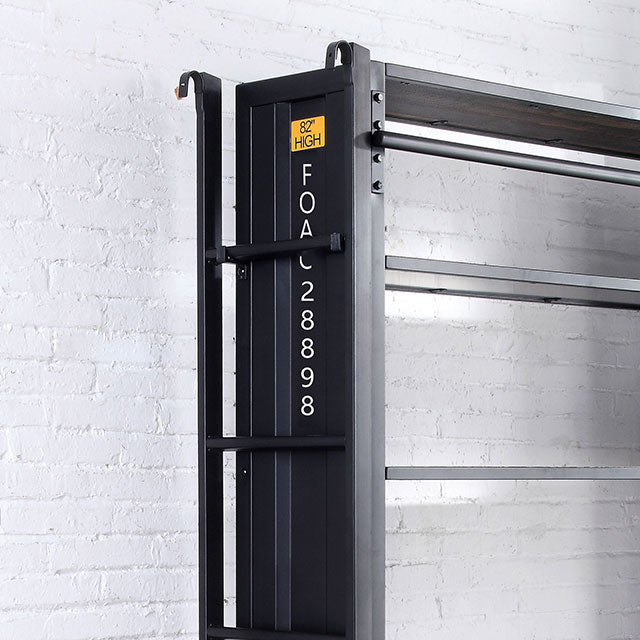 Dipiloh Black/Distressed Dark Oak Shelf/Storage