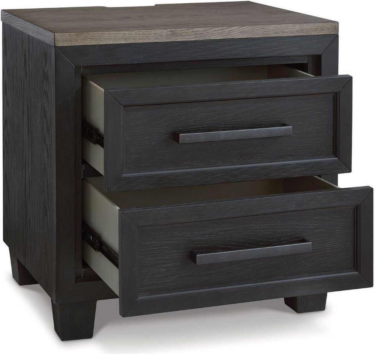 Foyland Black And Brown Panel Storage Bedroom Set