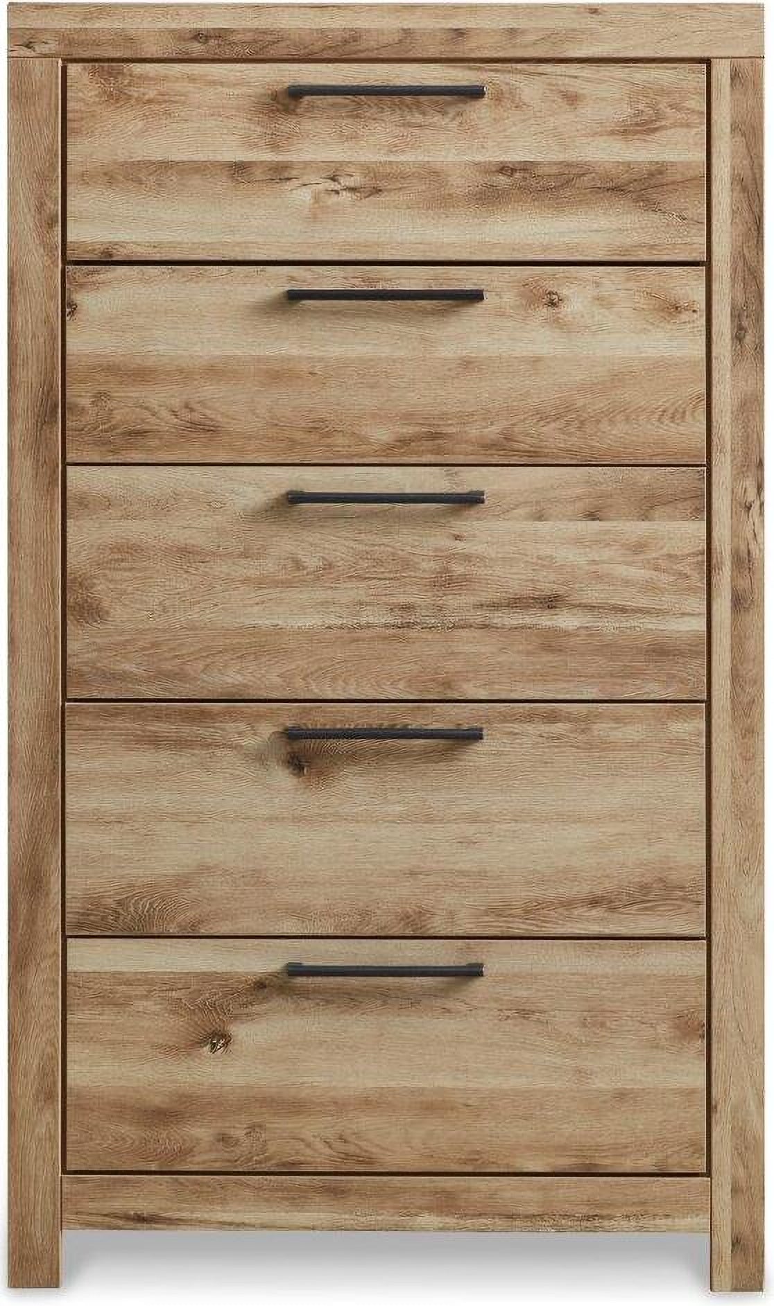 Hyanna Tan Platform Single Side Storage Bedroom Set