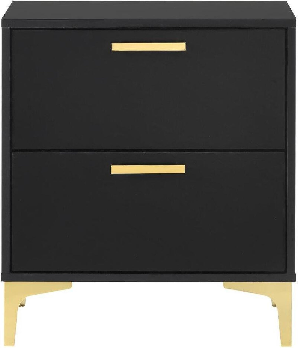 Kendall Black And Gold Tufted Upholstered Panel Bedroom Set
