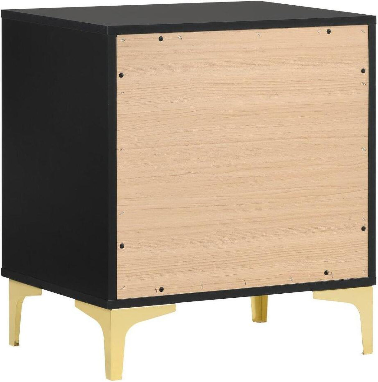 Kendall Black And Gold Tufted Upholstered Panel Bedroom Set