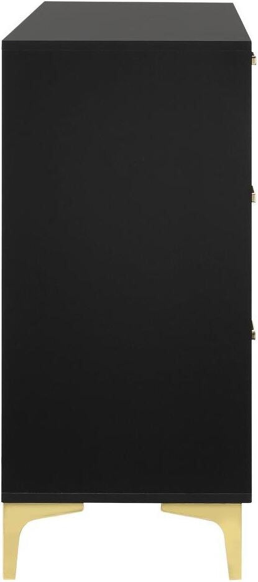 Kendall Black And Gold Tufted Upholstered Panel Bedroom Set