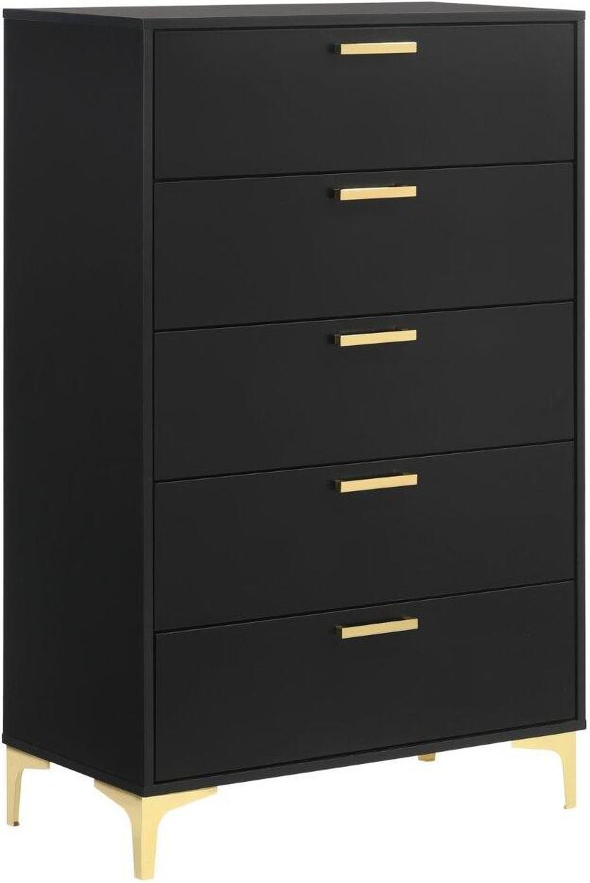 Kendall Black And Gold Tufted Upholstered Panel Bedroom Set