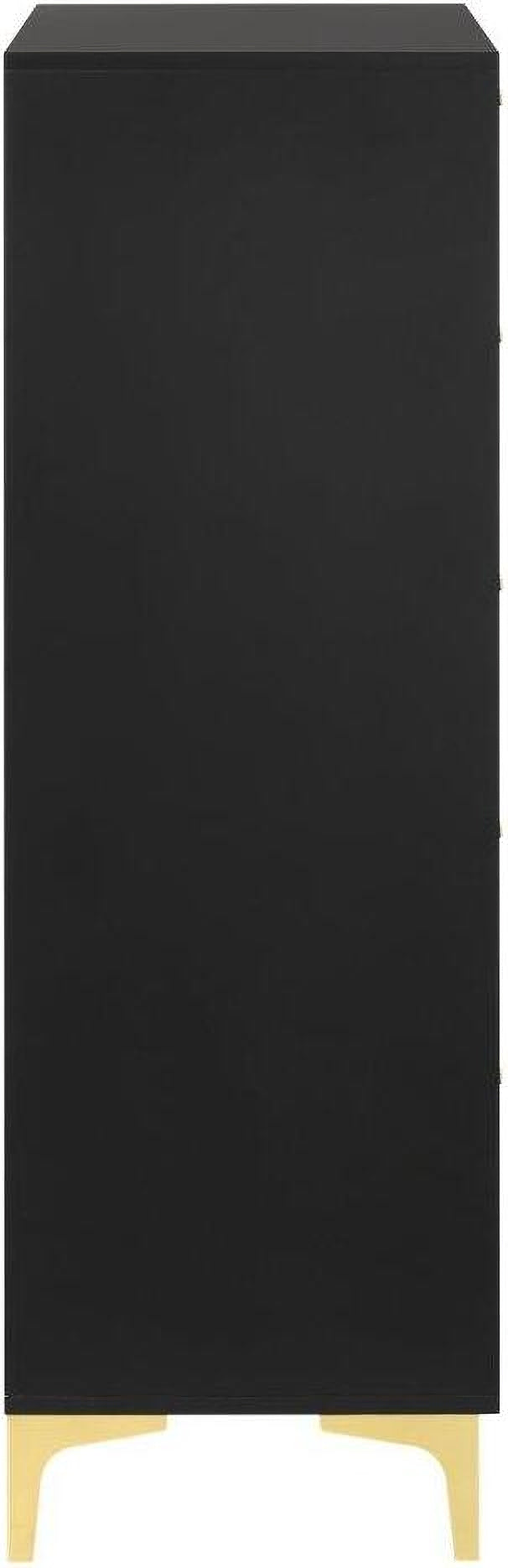 Kendall Black And Gold Tufted Upholstered Panel Bedroom Set