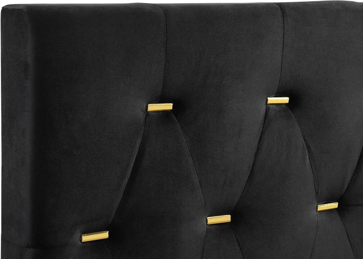 Kendall Black And Gold Tufted Upholstered Panel Bedroom Set