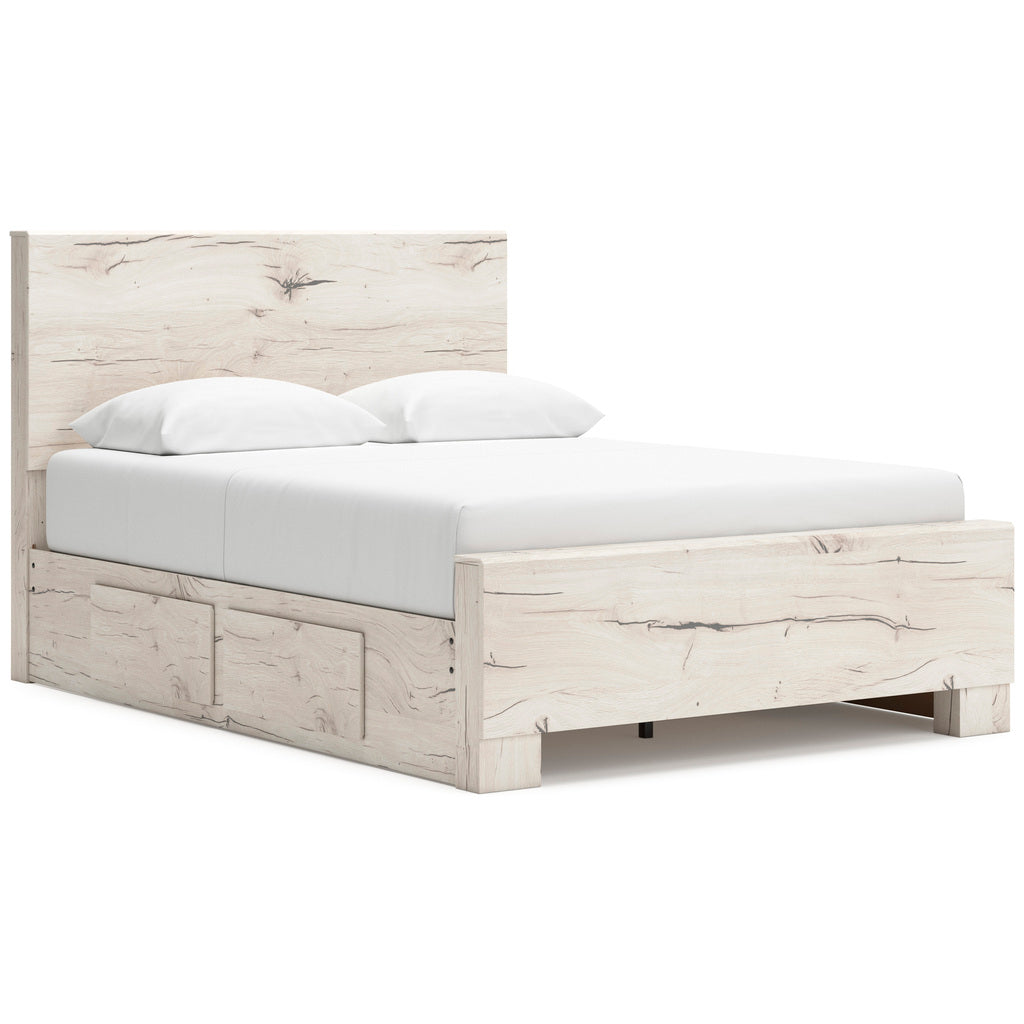 Lawroy Panel Bedroom Set With Storage In Light Natural