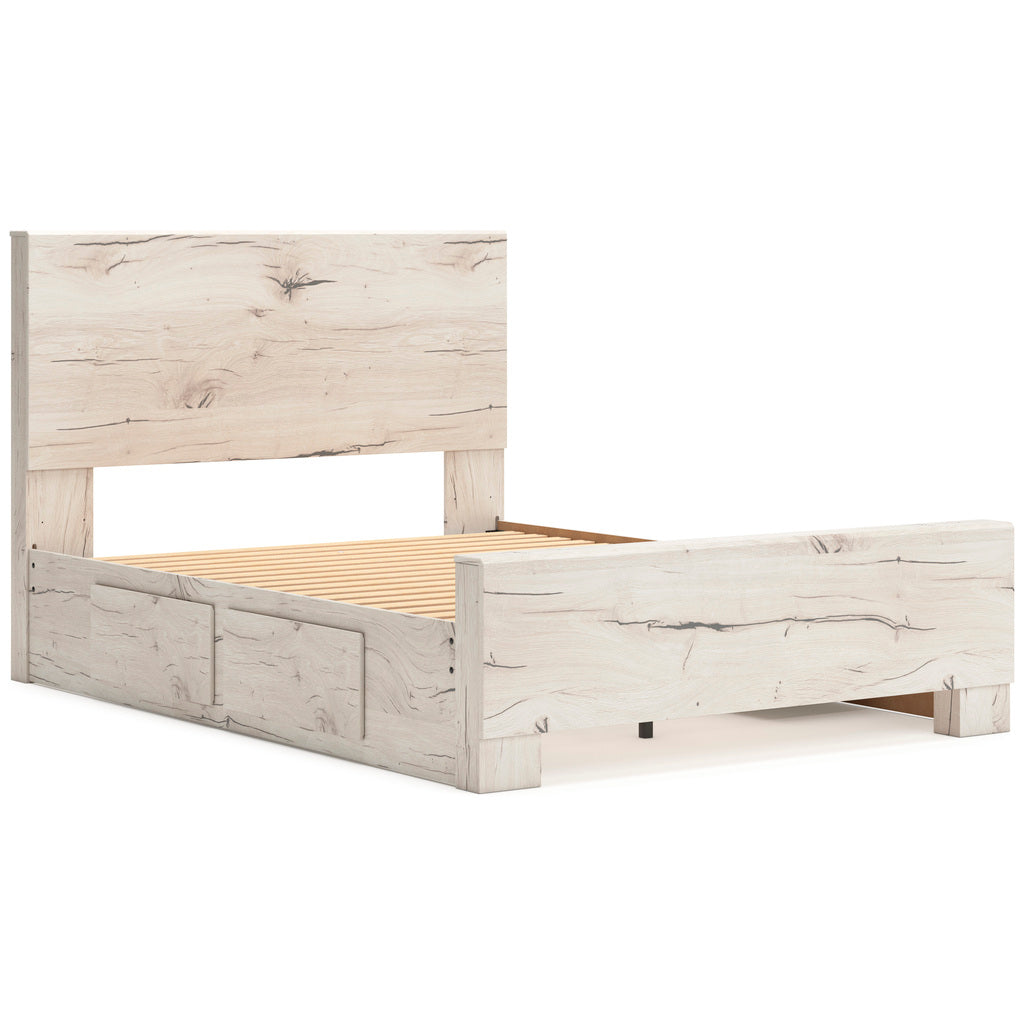 Lawroy Panel Bedroom Set With Storage In Light Natural