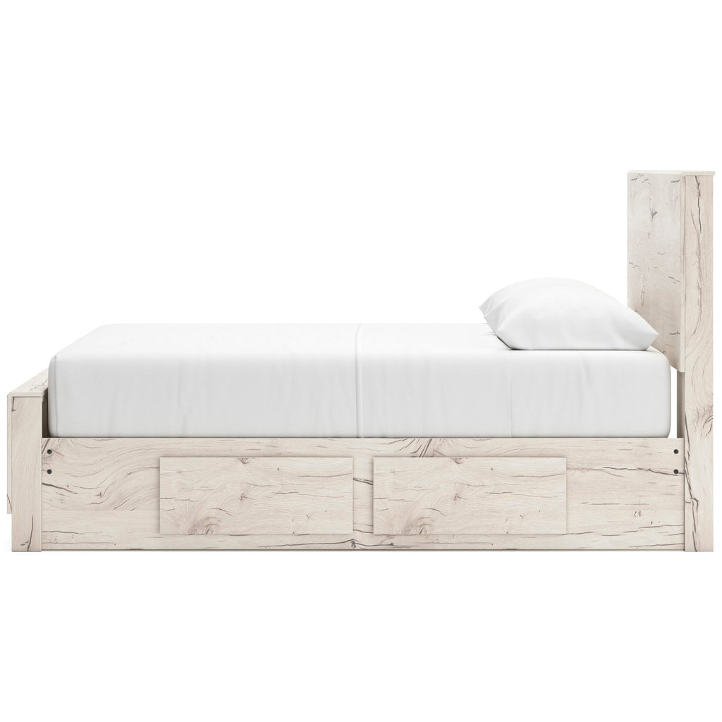 Lawroy Panel Bedroom Set With Storage In Light Natural