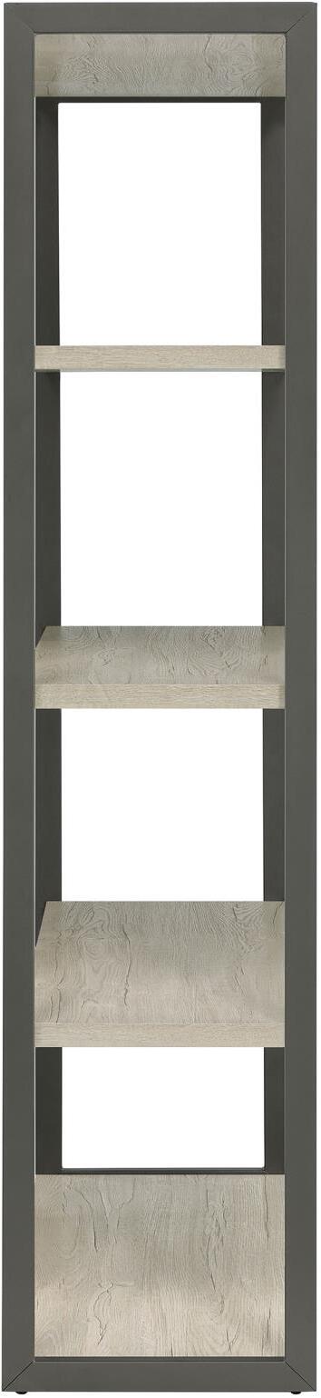 Loomis Whitewashed Grey And Gunmetal 4 Drawer Rectangular Home Office Set