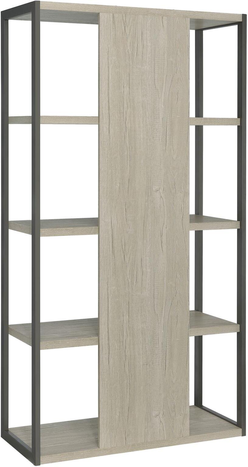 Loomis Whitewashed Grey And Gunmetal 4 Drawer Rectangular Home Office Set