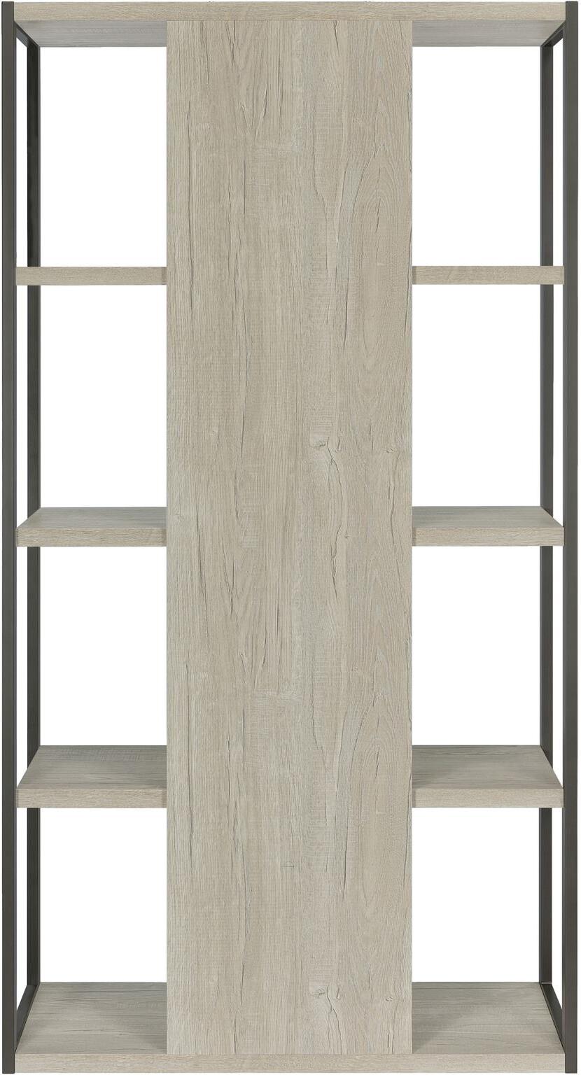 Loomis Whitewashed Grey And Gunmetal 4 Drawer Rectangular Home Office Set