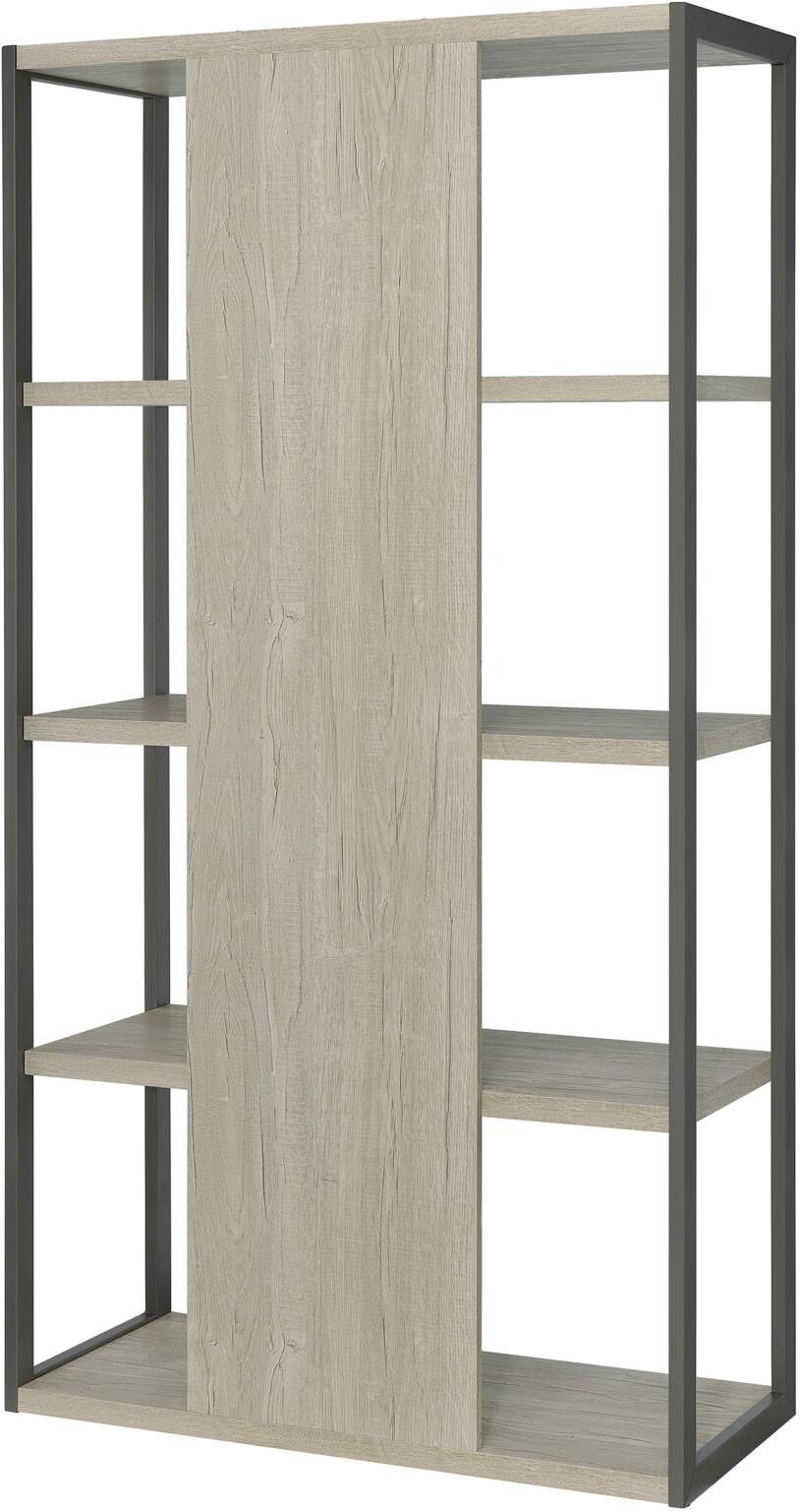 Loomis Whitewashed Grey And Gunmetal 4 Drawer Rectangular Home Office Set