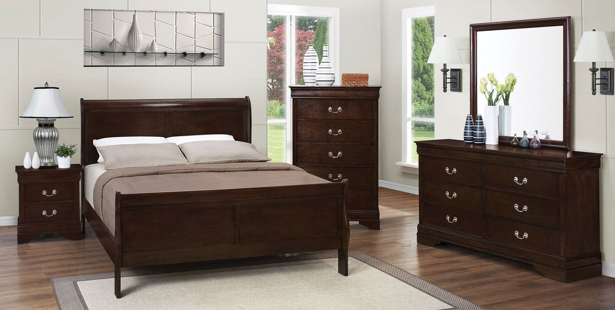 Louis Philippe Rich Cappuccino Sleigh Bedroom Set