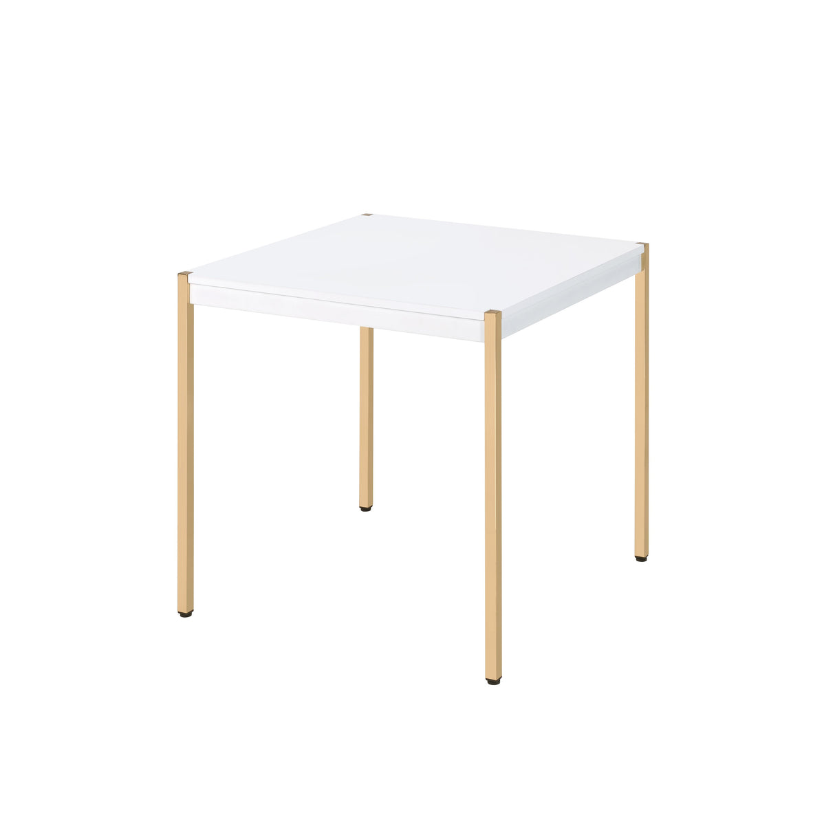 Otrac White & Gold Finish End Table