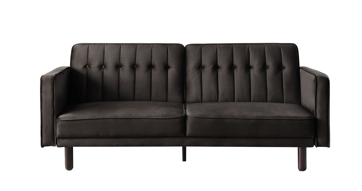 Qinven Dark Brown Velvet Futon