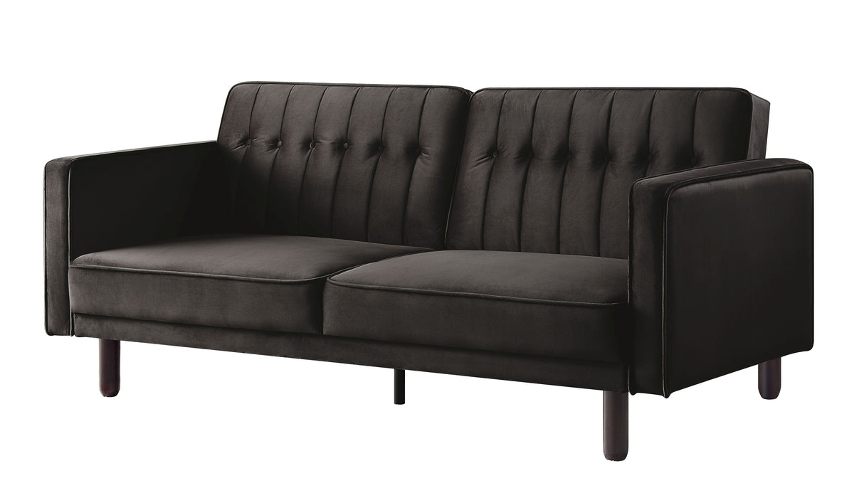 Qinven Dark Brown Velvet Futon